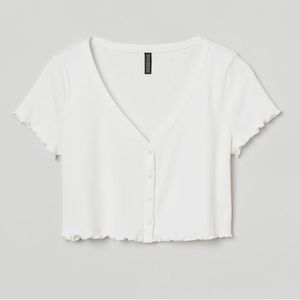 H&M Button-Front Crop Top